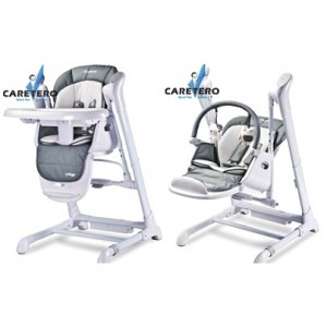 2v1 Jedálenská stolička & hojdačka Caretero INDIGO, grey